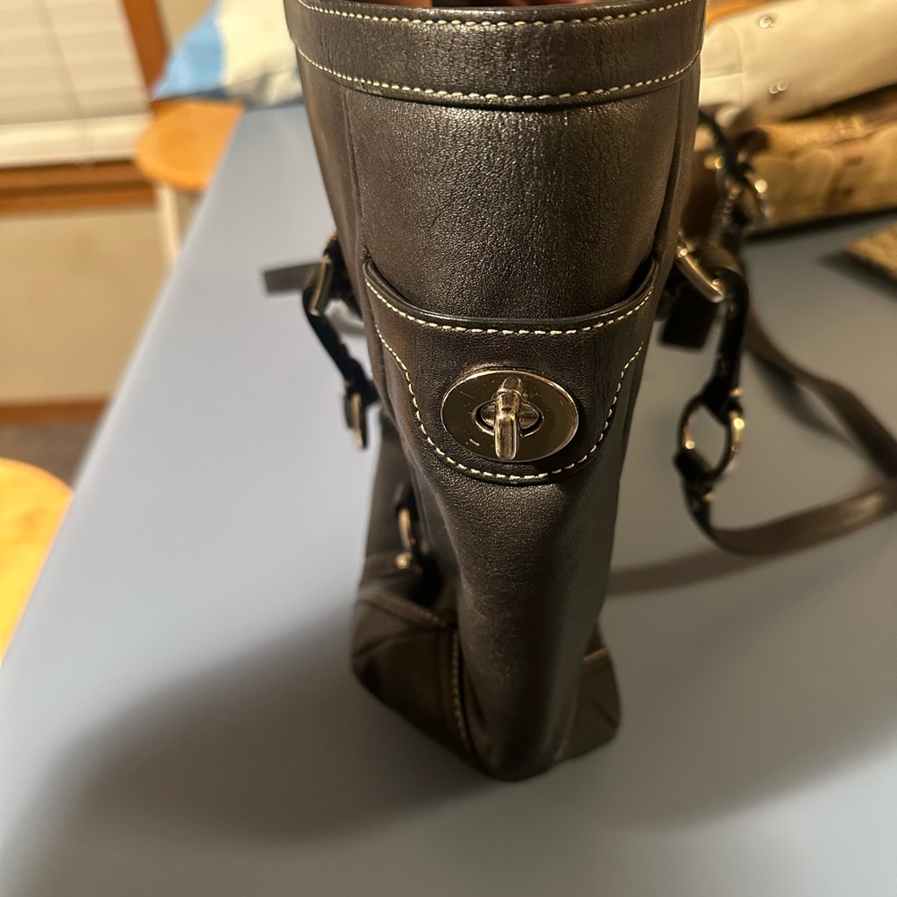 Coach Black Leather Tote Bag - Picture 5 of 5